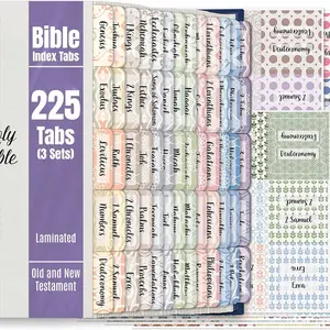Office Products Bible Tabs, Old & New Testament, Gold Foil, 225 Total, 3 Sets Laminated:66 Book Names+9 Blanks, Christian Bible Journaling Adhesive(Majestic Sky, Mandala,Celestial Backgrounds)