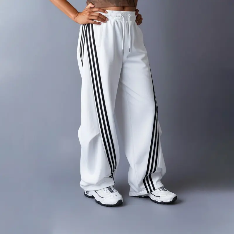 Flooo Loose Washed Sweat Jeans Pants Women's Wear with Drawstring & Ripped Design Wide Leg Comfortable Stylish Machine Washable Casual Everyday Streetwear Bottom Fitted Adjustable Trouser