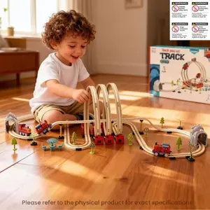 101pcs Electric Train Track Luxury Set, Urban Building Style, Assembly Electric Track Toy, Kids Educational Puzzle Playset, 3+ Years Unisex