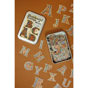 Illuminated Initials Sticker Tin Box