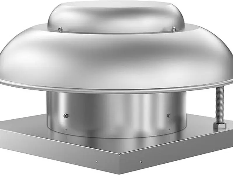 Roof Mount Direct Drive Makeup Air Unit - 21" Downblast Supply Fan 1/6 HP 115V 1160 CFM ETL Listed Aluminum Weather Cover Bird Screen Commercial Roof Ventilation