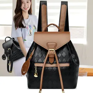 Women's Leather Backpack - Casual Multifunctional Shoulder Bag for School and Travel