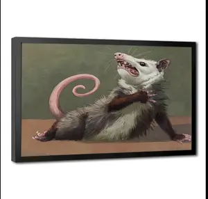 Funny Opossum Canvas Wall Art - Quirky Animal Humor Poster, Perfect Gift for Wildlife Lovers & Unique Home Decor