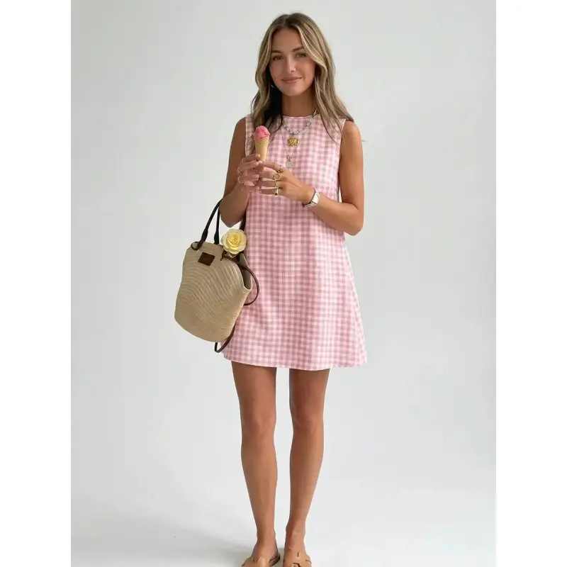 white christmas dresses Cotton Resort Tank Dress in Black