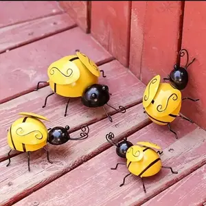 Metal Bee Wall Decor Set, Garden Courtyard Hanging Ornament, Room Decoration, Large Iron Art Bee Statue, Outdoor Family Lawn 3D Pendant, Garden Accessories