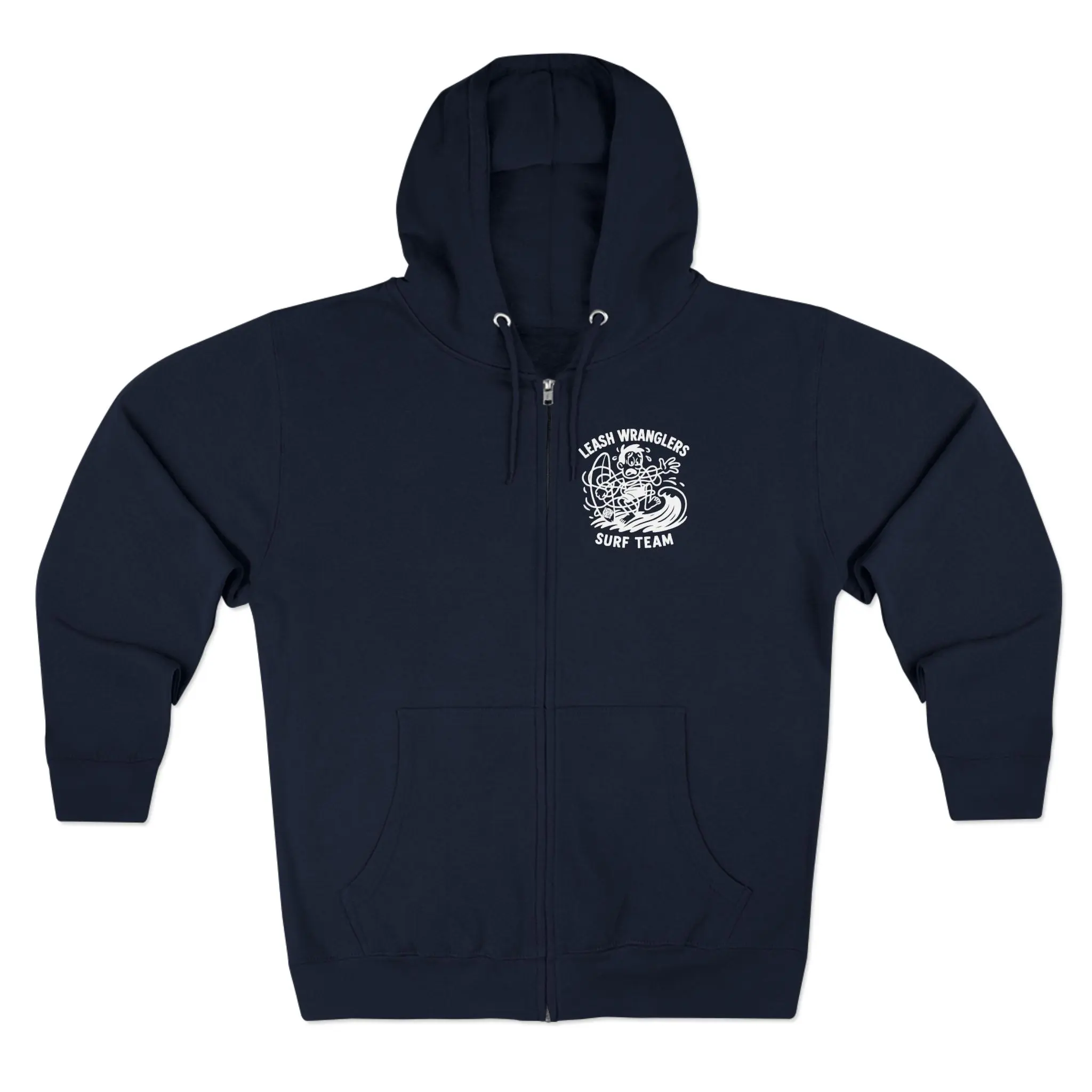 Leash Wranglers Surf Team Unisex - Zip Cotton Blend Fleece Hoodie Casual Breathable