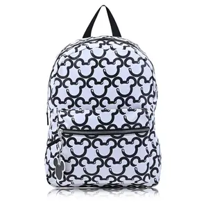 Fast Forward Disney Minnie Mouse Backpack for Women and Teens | Womens Mickey Mouse Double Strap Shoulder Bag (White Mickey)