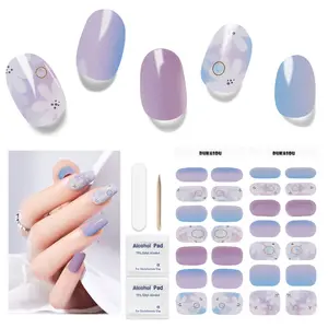 2024 New Semi-Cured Gel Nail Stickers - Works With Any UV Manicure Lamp, Long Lasting, Easy to Apply and Remove - For Nail Art Glossy beauty secretnail glue bubble bath square round nails images gel nail