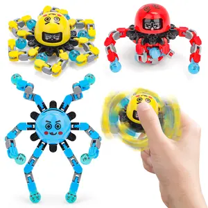Transformable Finger Spinners Toys 3 Pcs for Kids and Adults Stress Relief Sensory Toys for Boys and Girls Fingertip Gyros for Party Favors Chrismas Stocking Stuffers Bulk for Teens