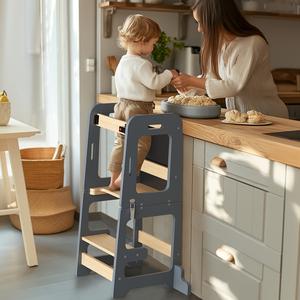 Toddler Standing Tower:Kitchen Step Stool for Toddlers,Kitchen Stool Helper Kids,Learning Tower with Safety Rail for Kitchen Counter Bathroom