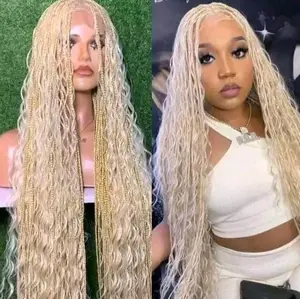 Long Blonde Boho Braided Wig - Stylish Long Hair for Versatile Looks