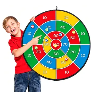 Dart Board Game, 1 Set 26 inch Dart Board with 8pcs Random Sticky Balls, Indoor & Outdoor Fun Party Game, Darts Gear, Perfect Birthday Gift