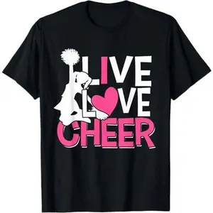 I Love Cheer Cheerleader Heart Cheerleading Cheer Practice T-Shirt