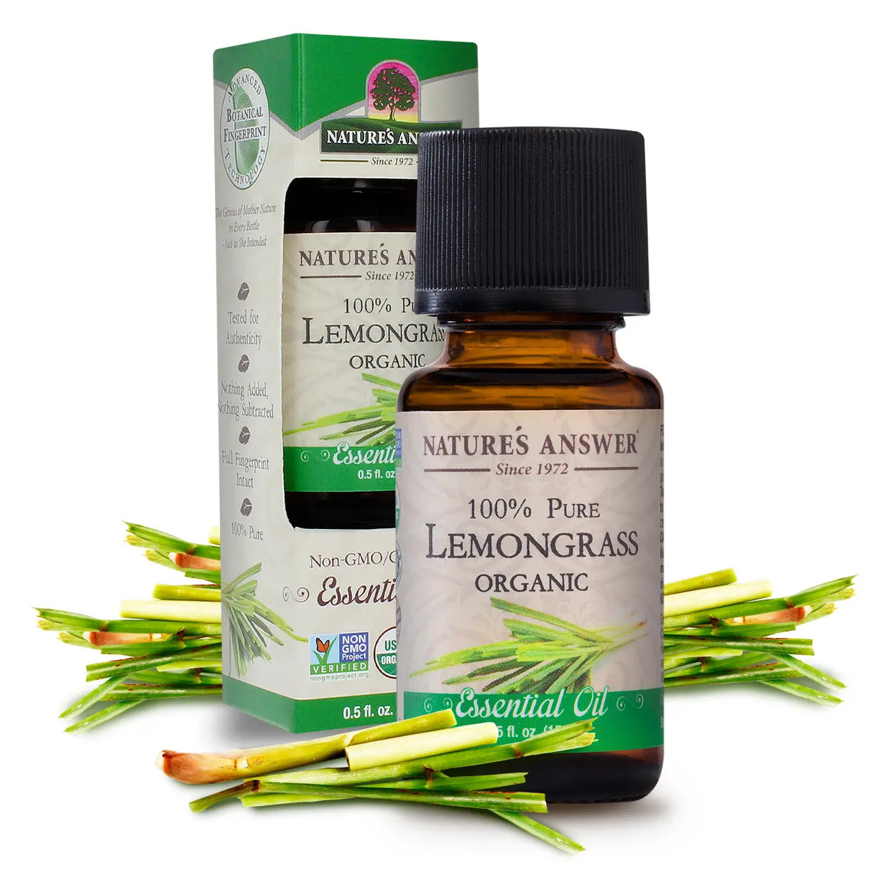 EHLL New Nature’s Answer USDA Organic Lemongrass Essential Oil, 100% Pure, 0.5 fl oz. (15ml) | Natural Aromatherapy Oil for Diffuser/Humidifier, Steam Distilled | Made in USA