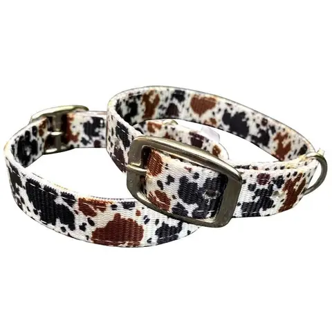 Cow Print Nylon Dog Collar, Durable Dog Accessories for Canine Daily Wear