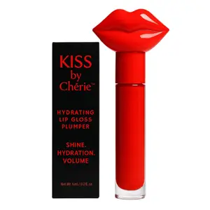 KISS by Chérie Hydrating High-Shine Lip Gloss Plumper 6ml Tingling Formula for Fuller Smooth Lips Non-Sticky with Jojoba Castor & Shea Oils