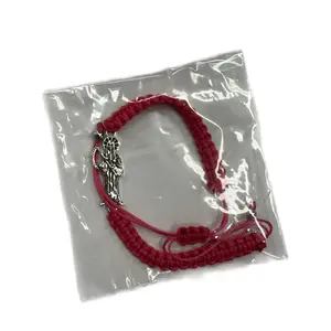 Pink Santa Muerte Bracelet with Silver Charm and Adjustable Cord for Everyday Wear