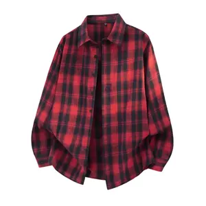 Men’s American vintage plaid long-sleeve shirt for spring/autumn 2026—new loose casual design, suitable as a shirt jacket; premium quality, trendy and versatile.
