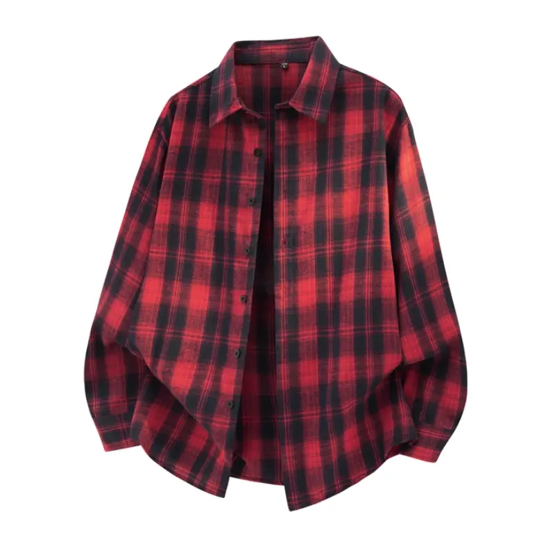 Men's American Vintage Plaid Long Sleeve Shirt Jacket, 2026 New Loose Casual Menswear Top, Premium Quality, Versatile, Foldable for Spring/Autumn, Checked