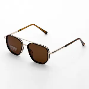 Unique Funky Geometric Double-Beam Rimmed Metal Sunglasses for Men 2026 Summer Fall Trend Lightweight Durable Eyewear Stylish Accessories Ideal Cool Birthday Gifts Guys Beach Vacation Summer Outfits