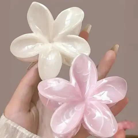 Women's Boho Style Acrylic Flower Hair Claw Clips Set, Boho Hair Accessories, Tie-Dye Design for Summer Beach Vacation, Half-Up Hairstyle Decorations