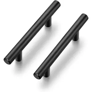 30 Pack 5 Inch Cabinet Pulls, Matte Black Stainless Steel Kitchen Drawer Pulls Cabinet Handles with 5 Inch Length and 3 Inch Hole Center