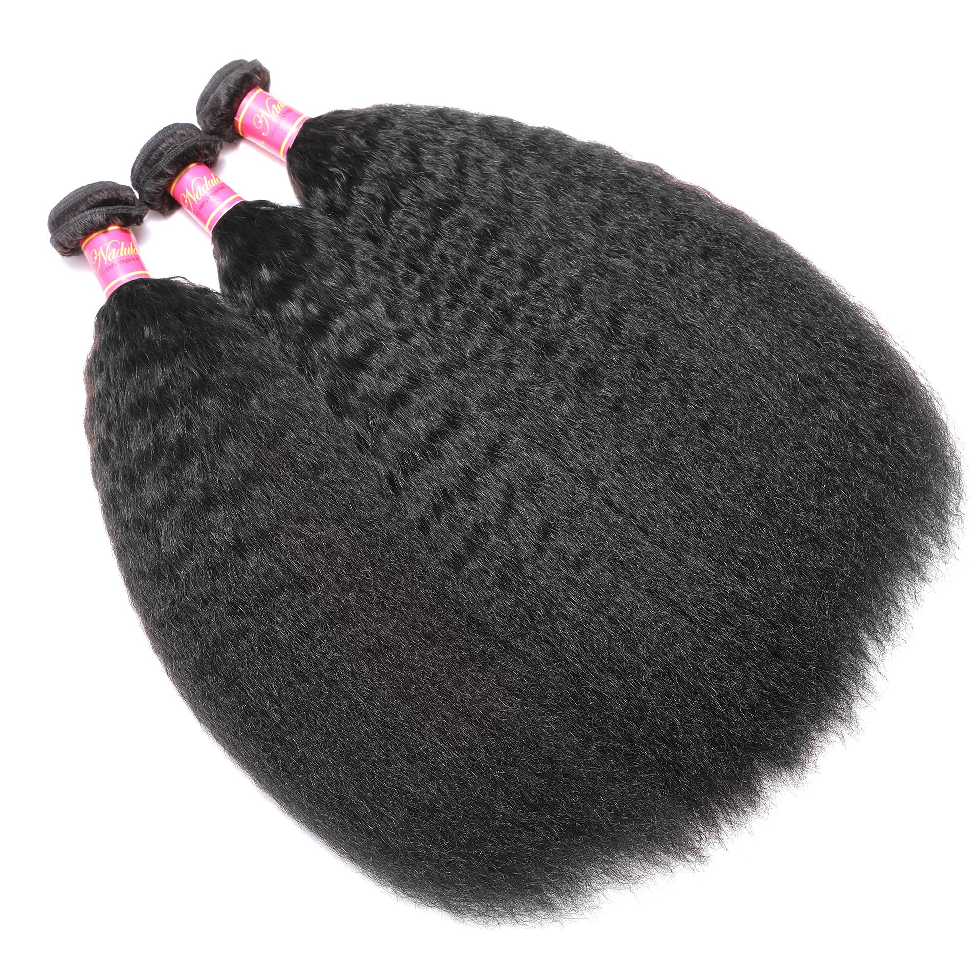 Nadula Wholesale Kinky Straight Hair Weave Bundle(s) Virgin Human Hair Extensions 8-26 Inch Tangle-Free Glueless No Shedding TikTokShopStockUp