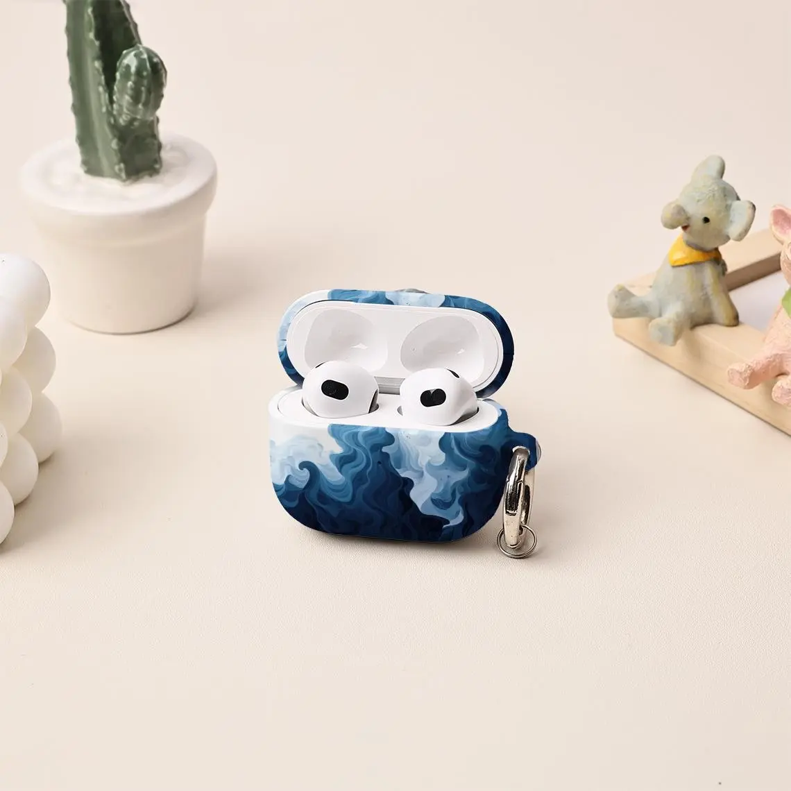 Blue Ripple Personalized AirPods Case Cover for AirPods 1 2 3 4 & AirPods Pro 1 2 3