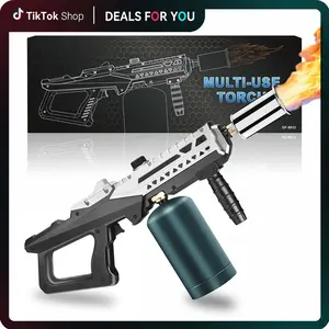 【Fathersdaygift】Propane Torch, Kitchen Cooking Blow Torch, Flamethrower, Food Culinary Torch, Campfire Starter Grill Torch, BBQ Torch for Steak & Creme Brulee (Propane Tank Not Included) Barbecue Accessories Multifunctional Nozzle Charcoal #fathersdaygift