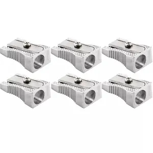 Enday Single Hole Metal Pencil Sharpener, 6 Pack