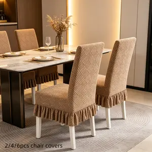 2/4/6pcs Universal Stretch Chair Covers, Detachable, Durable, Washable, High Elasticity, Stretch Chair Slipcovers, Fits Kitchen, Wedding, Party, Modern Style