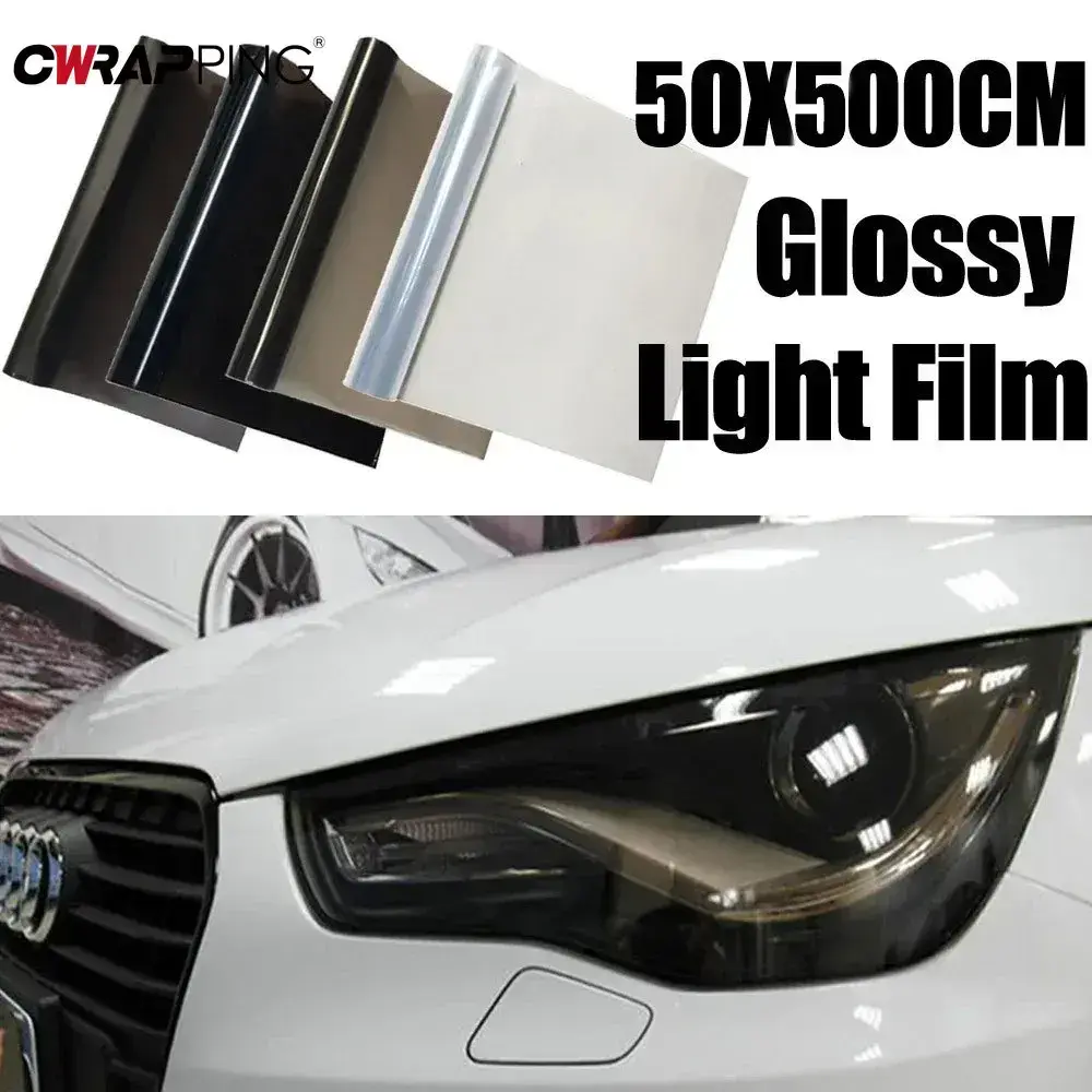 50x500cm Headlight Taillight Vinyl Wrap Smoke Black Transparent Film Light Film Foil Car Sticker Lamp Cover for Cars Accessories 2026 Decoration for your cars