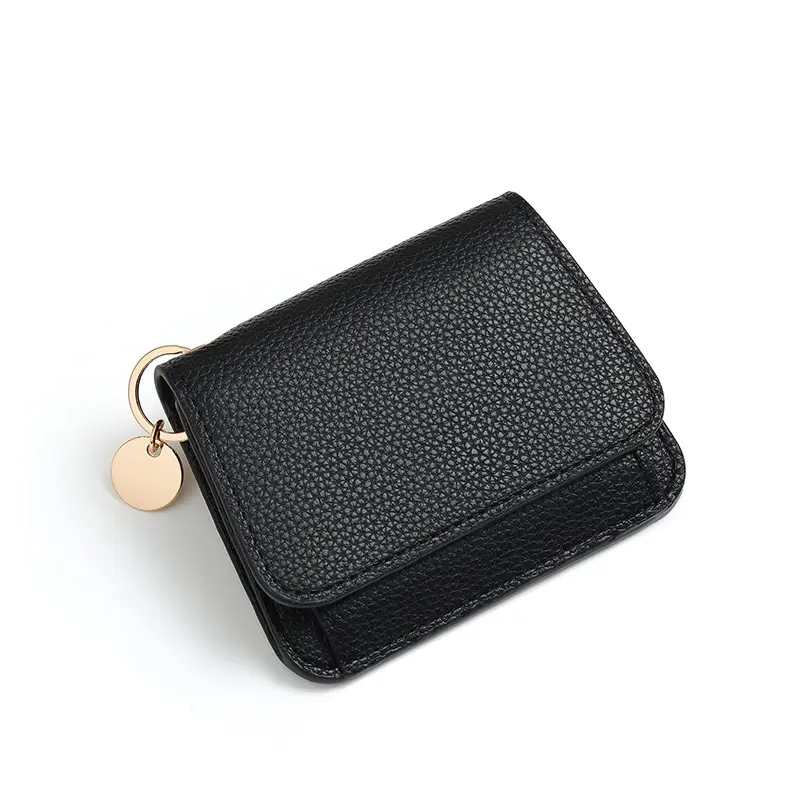 Women's Small Trifold Wallet, PU Leather Travel Cash Pouch Card Holder with Zipper Pocket, 6 Card Slots, ID Window, Slim Portable Coin Purse for Daily Use