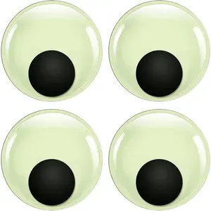TOAOB 4pcs Luminous Large Googly Wiggle Eyes with Self Adhesive 6 Inch Giant Glow in The Dark Wiggle Eyes for DIY Crafts Scrapbooking Decoration