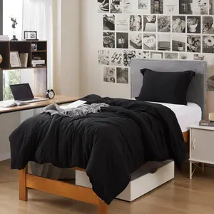 Natural Loft Twin XL Comforter Set - Black