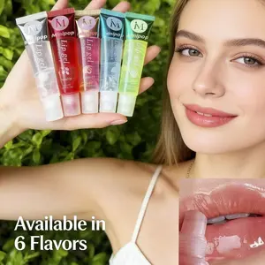 6pcs Transparent Lip Oil, Hydrating High Gloss Lip Gloss, Tube Fruit Flavor Lip Oil, Moisturizing Lip Care, Soft Texture, Smooth, Makeup, Cosmetic, Hydrate, Moisture, Moisturizer, Glossy