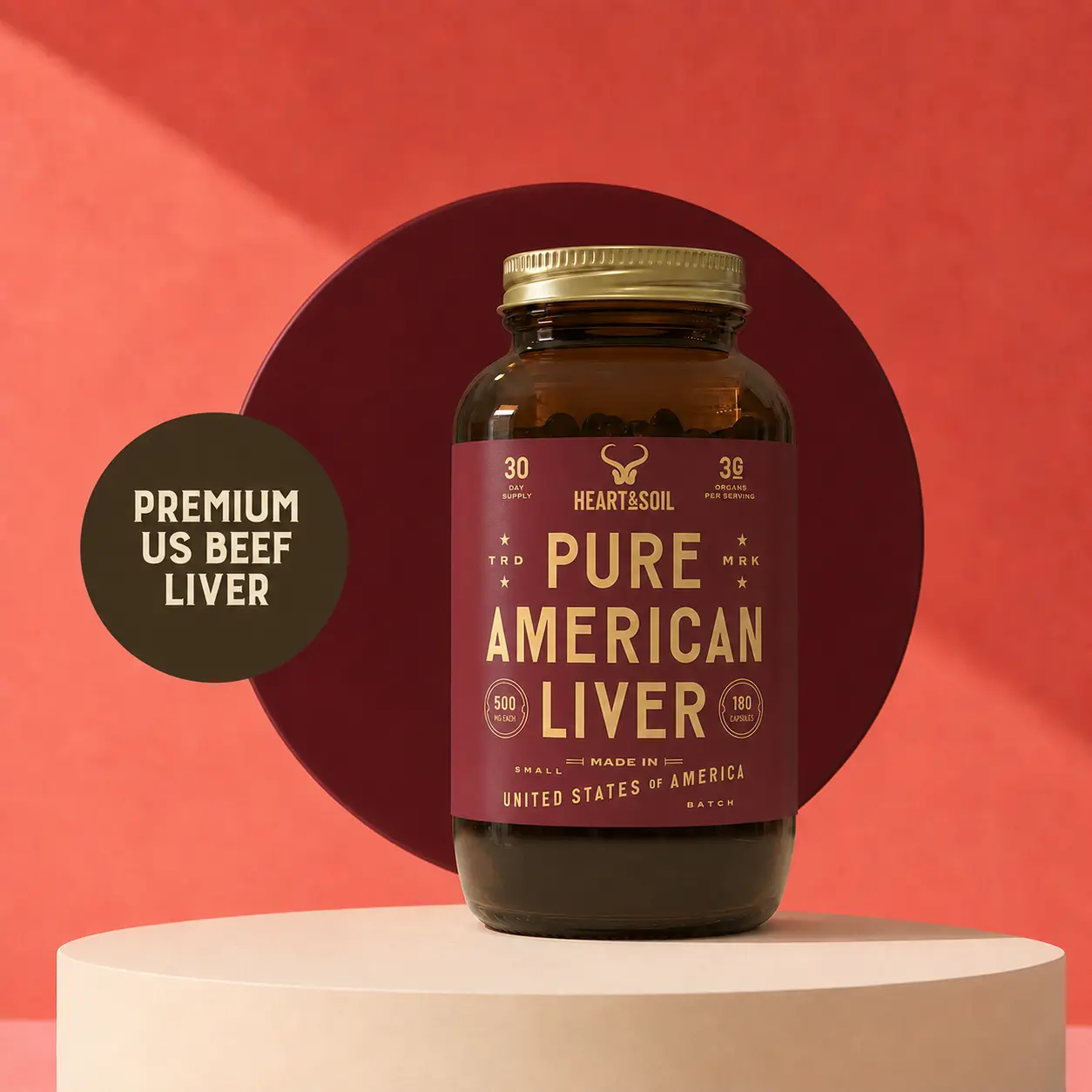 Heart & Soil Pure American Liver | Grass-Fed Beef Liver Supplement for Daily Whole Food Nutrition