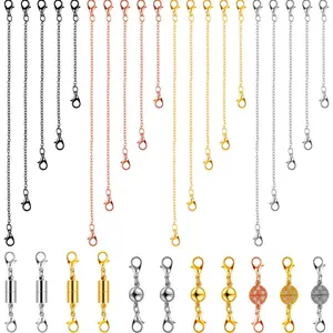 31 count Necklaces Bracelets Extender Set Includes 4 Colors Chain Extender 3 Style  Clasps  Locking Clasps Closures Lobster Clasp Connector for DIY Crafts Making Supplies