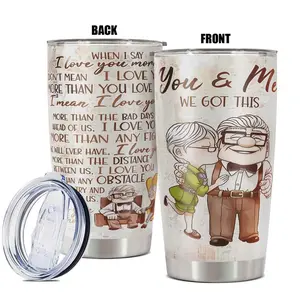 20oz Tumbler, 1 Count Funny Print Insulated Durable Stainless Steel Tumbler, Gift for Any Occasion for Husband, Wife, Drinkware