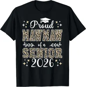 Leopard Proud Mawmaw Of A Senior 2026 Graduation Class Of T-Shirt