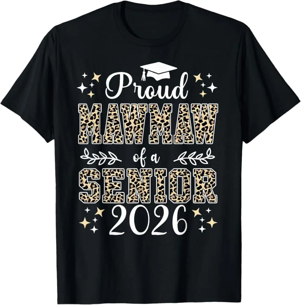 Leopard Proud Mawmaw Of A Senior 2026 Graduation Class Of T-Shirt