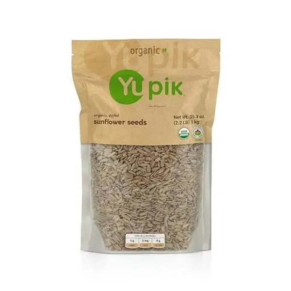 Yupik Organic Sunflower Seeds, No Shell, 2.2 lb (35.2 oz), Non-GMO, Vegan, Gluten-Free, Kosher, Raw Seeds, Salt-Free, Oil-Free, Source of Fiber & Iron, Healthy Snack, Ideal for Baking & Topping