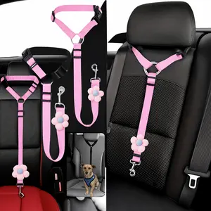 Pawzseek Car SUV suitable for 1pc dog seat belt, used for vehicle safety, pet car rope safety rope, seat belt for dogs in the car, dog seat belt buckle, dog car seat belt Harness Straps Christmas gift