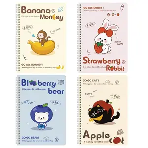 Cute A5 B5 Notebook with Logo, High-Quality Student Correction Book, Animal Design, Side Flip Cover, Ideal for School Supplies, Spiral Notebook