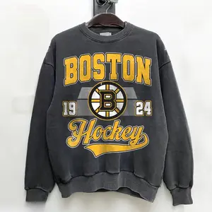 Boston Ice Hockey Vintage 90s Sweatshirt, Bruins Hockey Crewneck, Boston Hockey Team Fan Gift Unisex Shirt 24125MD14