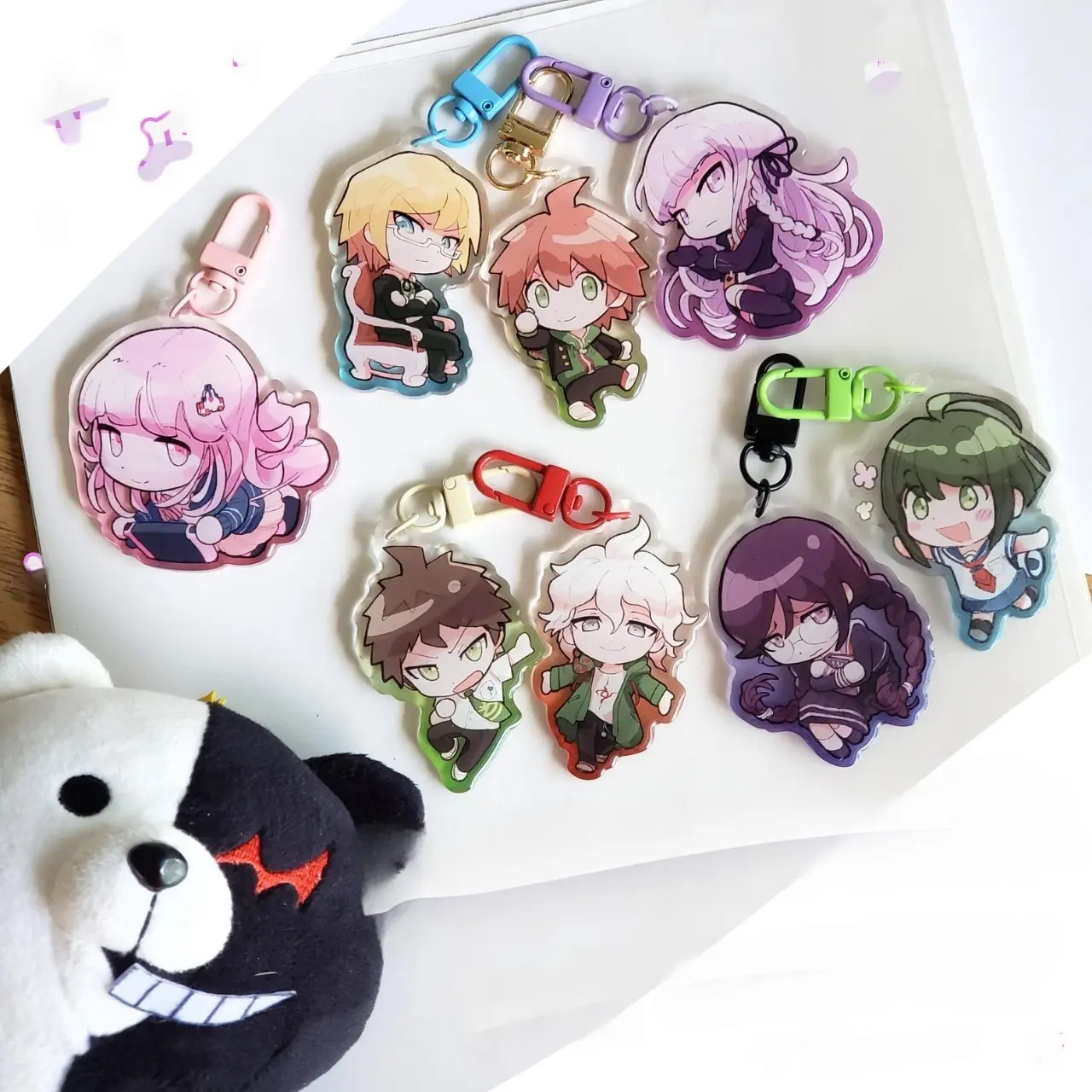 DANGANRONPA 1+2 (and komaru) GRADIENT - Acrylic Keychain (2 side different expression!)