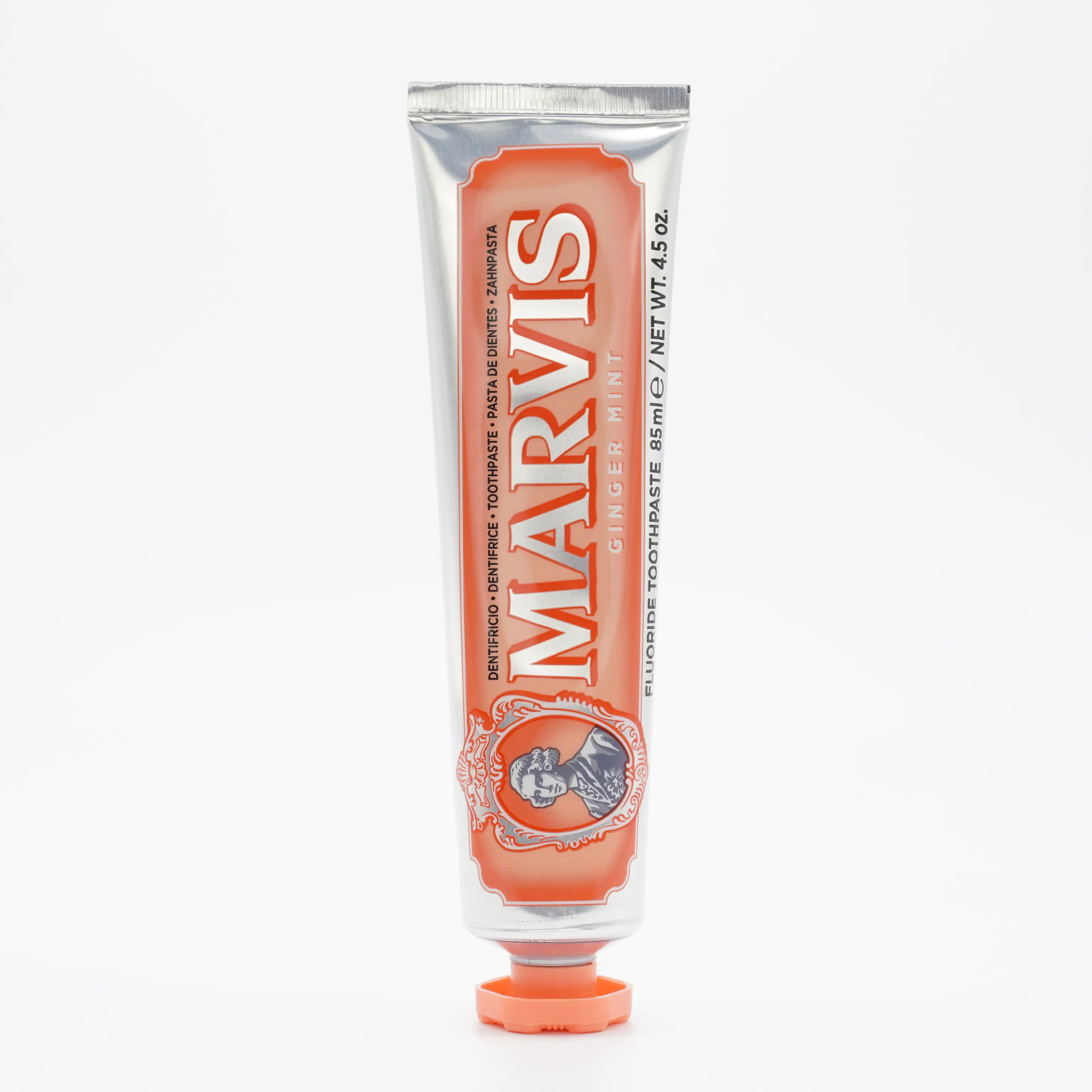 Marvis Ginger Mint Fluoride Toothpaste, 4.5oz Bad Breath Killer Anti-Cavity Oral Care Product, 24-Month Shelf Life