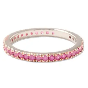 Colleen Lopez Sterling Silver Sapphire Pavé Eternity Band Ring