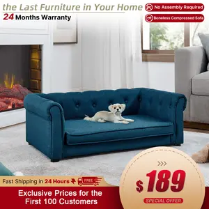 【Hot Sale&Free Shipping】Elegant Rectangle Pet Bed for Small and Medium Dogs, Durable Elevated Dog Sofa Bed, Comfortable Dog Couch, Modern and Stylish Dog Sofa for Small and Medium Dogs