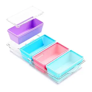 Mrsdry BPA-Free Silicone Freezer Molds with Base, Individual 4-Pack 2-Cup Portion Soup Cubes Freezer Tray with Lids for Food Storage, Oven & Dishwasher Safe, Silicone Freezer Containers for Meal Prep